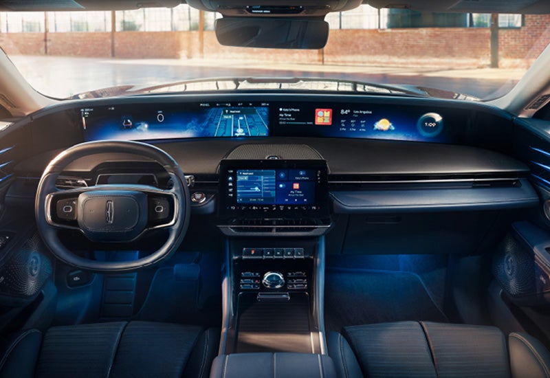 A large panoramic display is shown on the dashboard of a 2024 Lincoln Nautilus® SUV | Sentry Lincoln in Medford MA