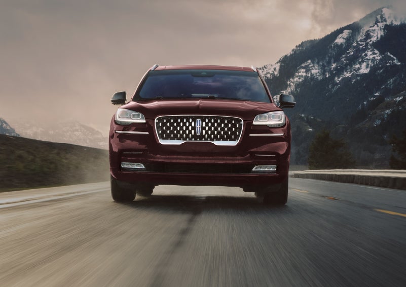 A 2024 Lincoln Aviator® SUV is shown in the Diamond Red exterior color. | Sentry Lincoln in Medford MA