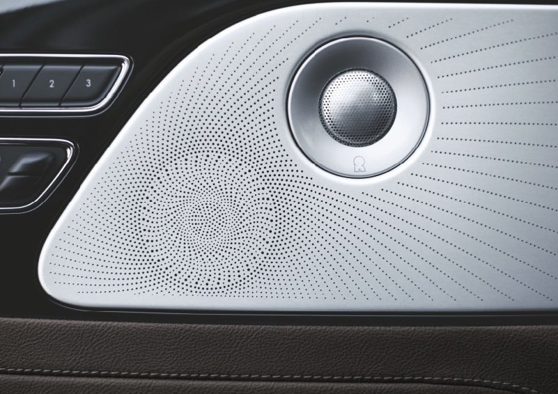 Two speakers of the available audio system are shown in a 2024 Lincoln Aviator® SUV | Sentry Lincoln in Medford MA