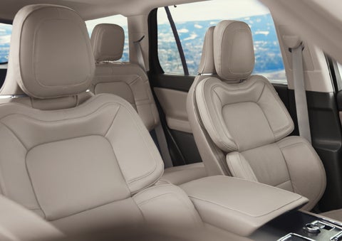 The interior of a 2024 Lincoln Aviator® SUV in the Sandstone interior color | Sentry Lincoln in Medford MA