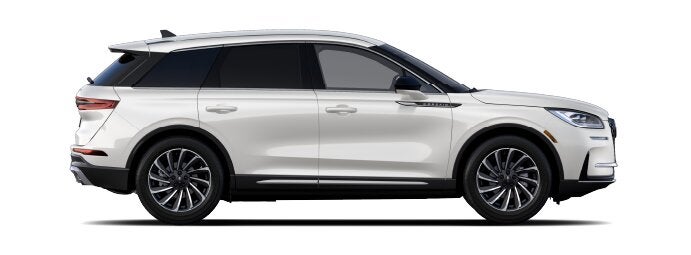 The passenger side of a Lincoln Corsair® SUV is shown in the Ceramic Pearl extra-cost exterior paint option. | Sentry Lincoln in Medford MA