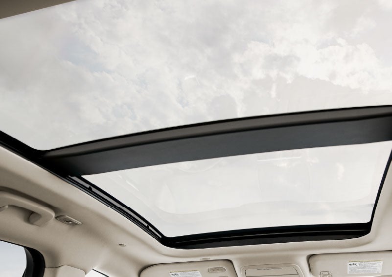 The available panoramic Vista Roof® is shown from inside a 2024 Lincoln Corsair® SUV. | Sentry Lincoln in Medford MA