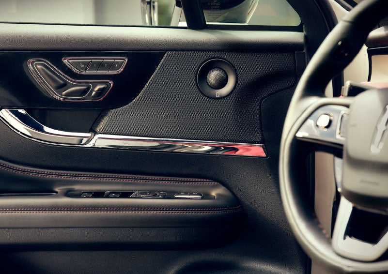 An audio speaker is shown in the driver's side door of a 2024 Lincoln Corsair® SUV. | Sentry Lincoln in Medford MA