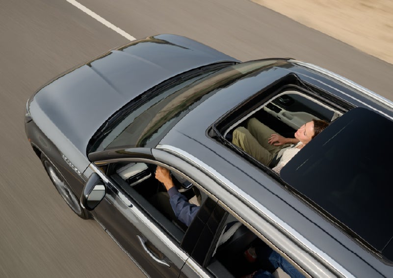 The available panoramic Vista Roof® of a 2027 Lincoln Aviator® SUV is open. | Sentry Lincoln in Medford MA